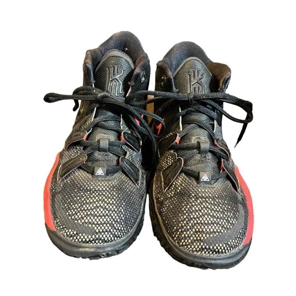 Nike Kyrie 7 “Bred” (GS) Big Kids’ Shoes Black-University Red ct4080-005 / SZ: 4 - Picture 2 of 8